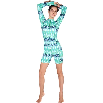 SABOLAY Femei-o bucată de lycra strâns cu fermoar iute uscat Înot Tricouri Rashguard Costume de baie Surf, Scufundări protecție Solară costum de Baie Rash Guards