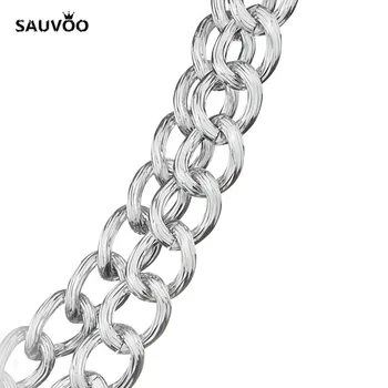 SAUVOO 1Meters/lot de Culoare de Aur de Aluminiu Vrac Link-ul de Lanțuri 15*20*3.5 mm pentru Bijuterii DIY Brățară Colier MakingSupplier F1653