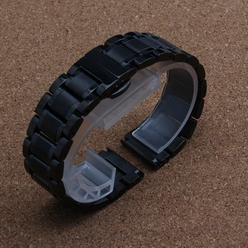 Se potrivesc Samsung GEAR S2 S3 Frontier nou oțel inoxidabil curea curea brățări brățări negru 20mm 22mm solid link-uri de bandă ceas