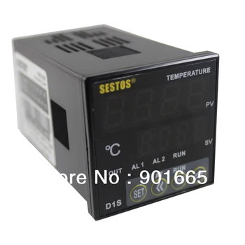 Sestos Dual Digital Pid Controler de Temperatura 2 Omron Ieșire Releu Negru D1S-2R-220
