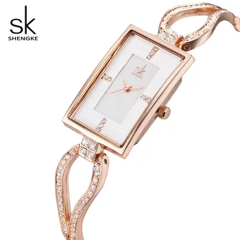 Shengke Creative Dreptunghi Ceasuri Femei De Brand De Lux Diamond Dial Bratara Ceasuri Doamnelor Cuarț Ceas 2018 Reloj Mujer #K0021