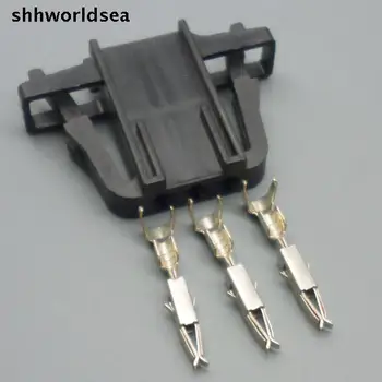 Shhworldsea 5/30/100sets 1,5 mm 3p auto conector 3B0972703 pentru VW audi