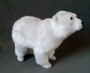 Simulare drăguț în picioare urs polar alb 20x17cm model de polietilenă&blănuri de urs model home decor elemente de recuzită ,modelul cadou d290