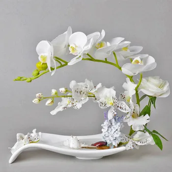 Simulare Europene tabelul artificiale flori uscate artă florală înaltă de simulare Phalaenopsis desktop mic ghiveci Decor Acasă