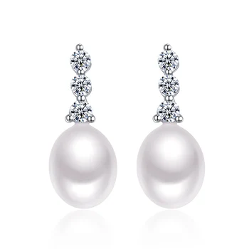 Sinya Mare luciu de perle Naturale stud cercei din argint 925 pentru femei Mama iubitor de design de moda Fierbinte 2018 nouă ani cadou