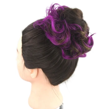 Soowee 30 De Culori De Par Sintetic Hairband Violet Negru Elastic De Par Coc Chignon Temperatură Ridicată De Fibre De Păr Role De Bandă De Susținere