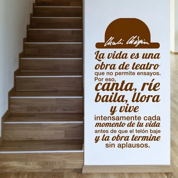 Spaniol Citat La vida es una obra de teatro de Vinil Autocolant de Perete Decalcomanii de Artă pentru Living Decor Acasă Decorare Casa