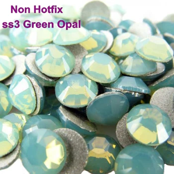 Ss3 (1.3-1.5 mm) Verde Opal Non-hotfix cu Strasuri, 1440pcs/Lot, Spate Plat Unghii Lipici Pe Pietre de Cristal