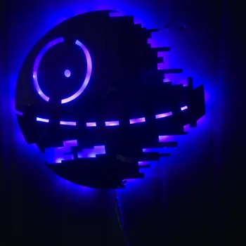 Star Wars Death Star 3D Led Lampă de Perete Lumina de Noapte Creative Noutate Jucărie RGB 7 Schimbare de Culoare de Acțiune Figura