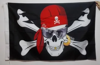 Steag pirat Cruce și pahare craniu fierbinte vinde bunuri 3X5FT 150X90CM Banner alama metal de găuri