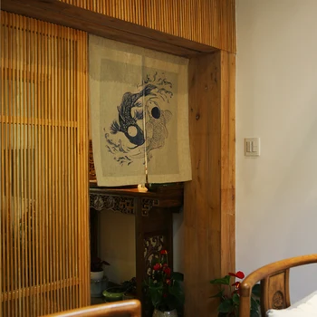Stil japonez cortina ușii Restaurant baie feng shui dormitor cu usa cortina taijitu pește cortina