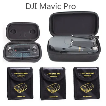 Sunnylife 5in1 DJI Mavic Pro Caz de Protecție Combo LiPo Explozie-dovada Siguranța Bateriei Geanta + Drone Sac de plastic + Cutie de Control de la Distanță