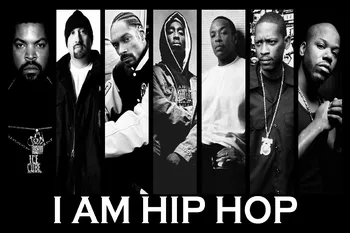 Sunt Hop Rap, Ice Cube 7 În 1 Fotografie Alb-Negru Cantareata de Muzica Poster Tesatura de Matase Postere Si Printuri Pentru Decorare Casa