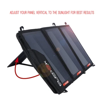SUNWALK ELEGEEK 21W Pliabil Portabil cu Panou Solar Încărcător Acumulator 18V Solare telefon mobil Telefon Mobil Încărcător pentru Telefoane, Tablete