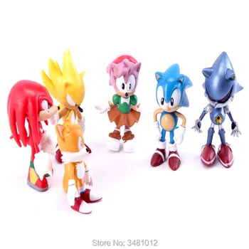 Super Boom Sonic Arici Bastoane Cozi Amy Rose din PVC Cifrele de Acțiune Degetele Dr. Eggman Anime Papusi Figurine Copii Jucarii pentru Copii