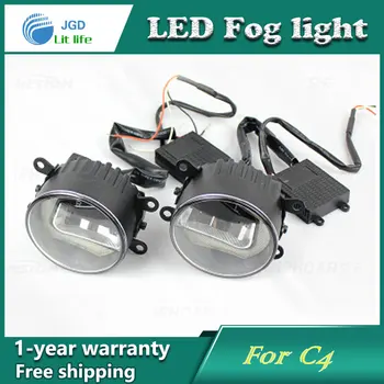 Super LED-uri Albe Lumini de Zi de Funcționare caz Pentru Citroen C4 2004-2009 Drl Light Bar Parcare proiectoare Ceata 12V DC Lampă de Cap