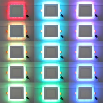 Super-Luminos Ascuns/Suprafață 6W-24W LED-uri RGB Panou Plafon Lumina AC100-265V Colorate corp de Iluminat Lampa Bec cu Telecomanda