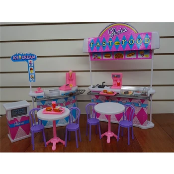 Super Moda in Miniatura, Mobilier Fast-Food Magazin de Accesorii pentru Playset Barbie Doll House Jucarii Clasice pentru Fată Păpușă Jucărie
