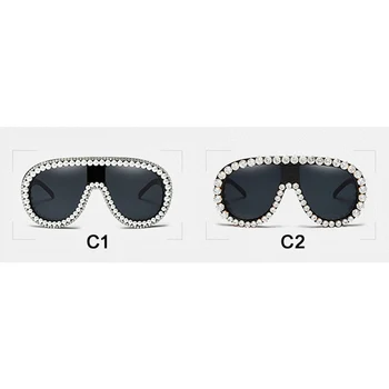 Supradimensionate de Lux Negru ochelari de Soare pentru Femei 2018 Moda Pearl Brand Designer de ochelari de soare cu Diamante de sex Feminin de Ochelari de UV400 Oculos