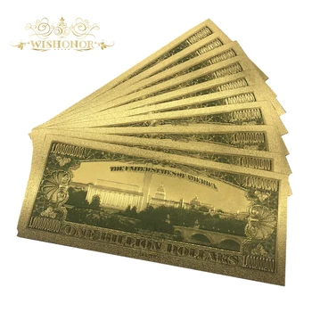 Suvenir Cadouri 10buc/lot statele UNITE ale americii Folie de Aur a Bancnotelor de 1 Miliard de Dolari Placat cu Aur de 24K Replica de Bancnote în Culori Pentru Colecție