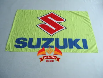Suzuki masina de curse steag, steagul regelui brand 90*150 CM poliester suzuki banner