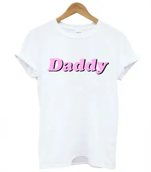 Tata scrisori de imprimare Femei tricouri din Bumbac Casual Amuzant Tricou Pentru Doamna Top Tee Hipster alb Picătură Navă Z-297