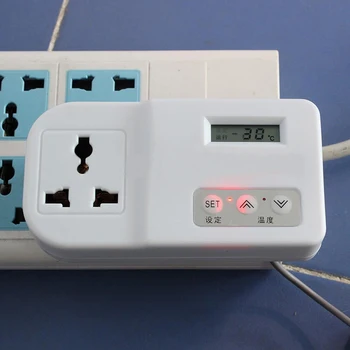Termostat Controler de Temperatura Digital LCD, Frigider Incubator Cu Priza UK Pentru Pesti de acvariu cu Termostat Incubatorul Mayitr