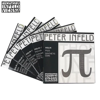 Thomastik Peter Infeld (PI101) coardă de Vioară set Complet ,Staniu Placat cu E-Argintiu D,de gabarit Mediu, Ball-End,Made in Austria