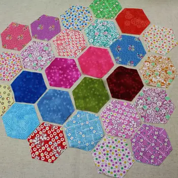 Tilda Florale ,Plătit Manual DIY Mozaic Tesatura de Bumbac Frumos Hexagonale Neadend Cusut Pânză 3.8 CM 100 buc