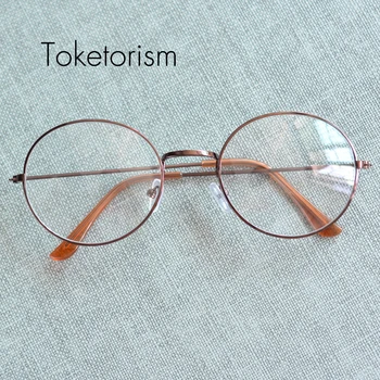 Toketorism Retro de metal rotund rama de ochelari cu lentile clare bărbați femei de moda ochelari de vedere 9103