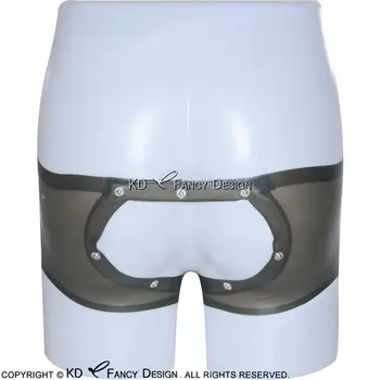 Transparent Negru Cu Transparent Sexy Latex boxeri Codpiece Deschis Picioare de Cauciuc Slip Pantaloni, Chiloți Panty DK-0048