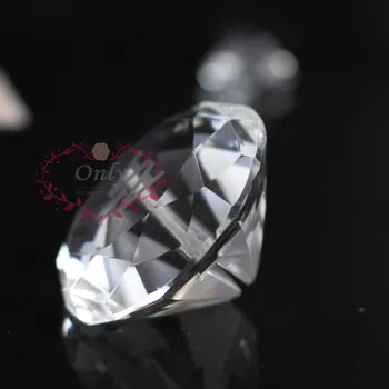 Transport gratuit 12 buc/lot bling 40mm geam de cristal în formă de diamant masă de nuntă oaspete numele titularului cardului de petrecere de nunta de decorare