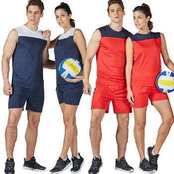 Transport gratuit 2017 cuplu Nou stil sport costum voleibol camisa femei și bărbați sport volei pe plajă tricouri uniforme