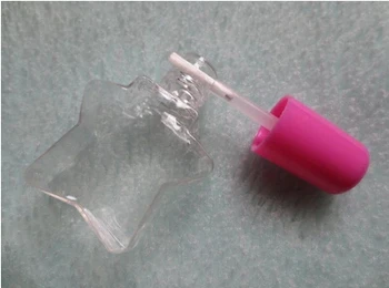 Transport gratuit 50pcs/Lot 5ml Forma de Stea din Plastic Sticle de Unghii Clar Sticle de Unghii Cu Pensula Și Bomboane Capac Ambalaje Cosmetice