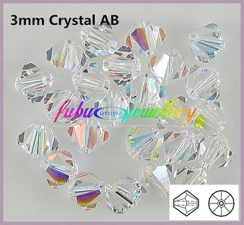 Transport Gratuit! 720pcs/Lot, AAA Chineză de Calitate de Top de 3mm Crystal AB Cristal Bicone Margele
