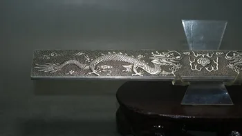 Transport gratuit Chineză vechi Tibet argint Sculptură Dragon Prespapier de Colectie Prespapier