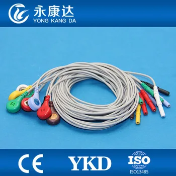 Transport gratuit Holter Cablu DIN 10-plumb ECG leadwires electrod Snap/ AHA
