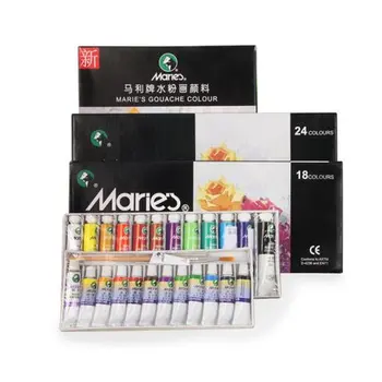 Transport gratuit Maries 24/18/12 set de culori guasa pigment de culoare 5ML pen student copii artlam