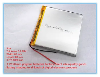 Transport gratuit polimer li-ion baterie reîncărcabilă 3.7 V 528080 putere mobil tablete 4500MAH