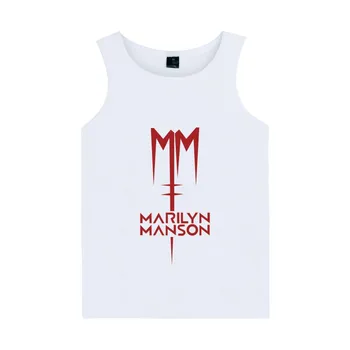Trupa De Rock Marilyn Manson Vesta De Vară Rezervor De Top Mens Culturism Și Plus Dimensiune Industrial Metal Muzica Marilyn Manson Topuri Rezervor