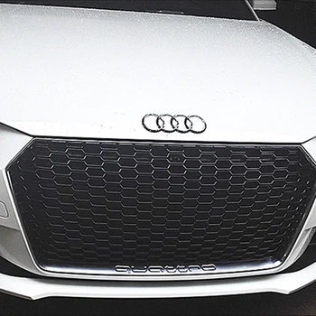 TT Modificat TTRS Stil Rama de Argint Capota Fata Centru Grătar Grila pentru Audi TT MK3 Typ 8S 2016 Emblema Quattro