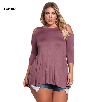 TUHAO Plus Dimensiune Blusas 2018 Toamna iarna Femei Bluza cu Maneca Lunga O Gât Vrac dimensiuni mari Topuri Tricouri Femme Casaul Bluza BC81