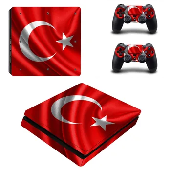 Turcia Drapelul Național PS4 Slim Piele Autocolant Pentru Sony PlayStation 4 Consola si Controller Pentru Dualshock 4 PS4 Slim Autocolant Decal