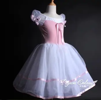 Tutu roz costum de dans modern, jazz adult copii de Balet, Dans de Balerină Fete rochie de balet tricou