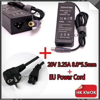 UE Cablu de Alimentare + 20V 3.25 a AC Adaptor Incarcator Pentru Notebook lenovo N108 Z60 Z60M Z60T Z61e Z61m 8.0 * 5.5 mm Alimentare Laptop