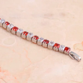 Uimitor Firulescu Cadou pentru Femei Rosu Granat Bijuterii Brățări de Argint ton Superb de Bijuterii de Moda TBS1078A