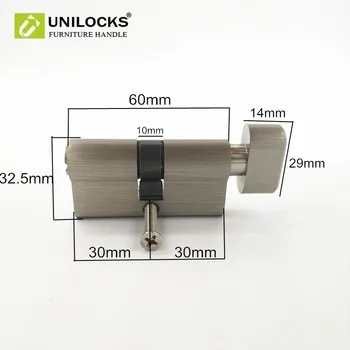 UNILOCKS 2 bucăți de Cupru Pur General de Blocare a Ușii de Bază 60mm(30+30 mm) Cilindru pentru 35 la 45 mm Grosime Ușă cu Aceleași Chei 2 buc