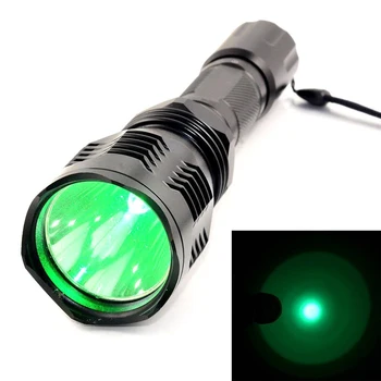 UniqueFire mai Recente Lanterna HS-802-PUȚIN Led Lumina Verde de la Distanță Comutator de Presiune+Baril Monta+Incarcator Lanterna de Vanatoare