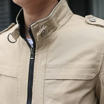 Unisplendor Barbati Jacheta Culori Solide cu Fermoar din Bumbac Om de Îmbrăcăminte de Înaltă Calitate 2018 Toamna Brand Nou pentru Bărbați Jachete si Paltoane YN638