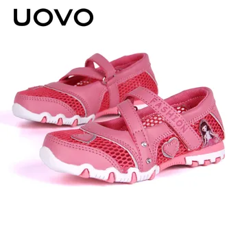 UOVO Pantofi de Primăvară Pentru Copii Fete Pantofi de Prințesă 2018 ochiurilor de Plasă Respirabil Pantofi Pentru fetițe Desene animate Apartamente Copii Marimea 27#-33#